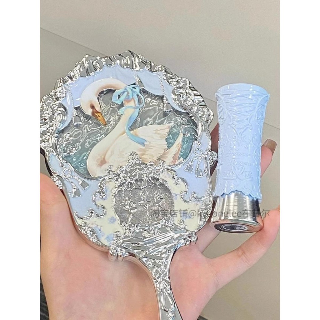 Bộ Hộp Kẹp Tóc / Gương Cầu / Cọ / Gương Trang Điểm Cầm Tay Hình Thiên Nga / Bông Hoa / Chấm Bi Nhiều Màu Sắc