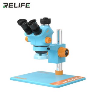 Kính hiển vi relife rl-m5t pro b11 độ độ phóng đại 7-50x, 3 mắt song song, cổ nối ctv 0.35x