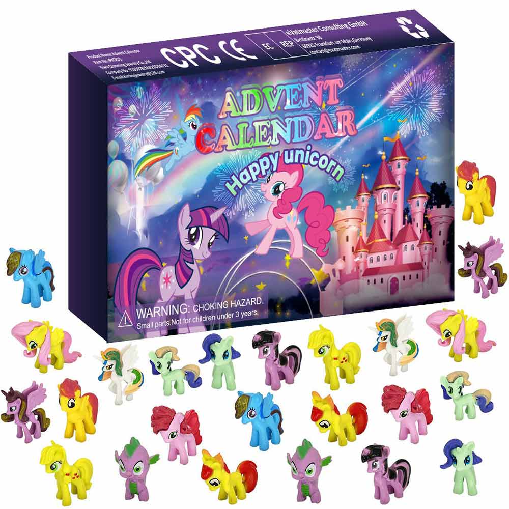 24Days Christmas Advent Calendar My Little Pony Blind Box Unicorn Cute Toys Xmas Countdown Gift