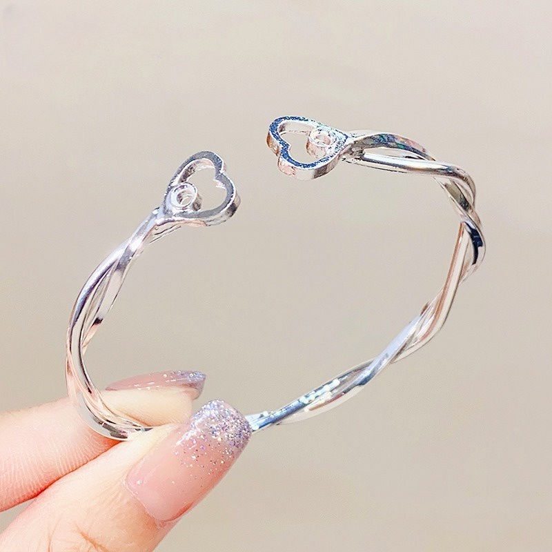 Vòng Tay Lượn Sóng Màu Sắc Bạc Phong Cách Cá Tính