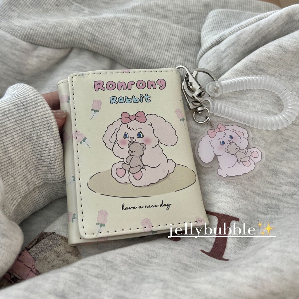 Dễ Thương Ví Ngắn 70% Cotton In Hình Thỏ Đáng Yêu