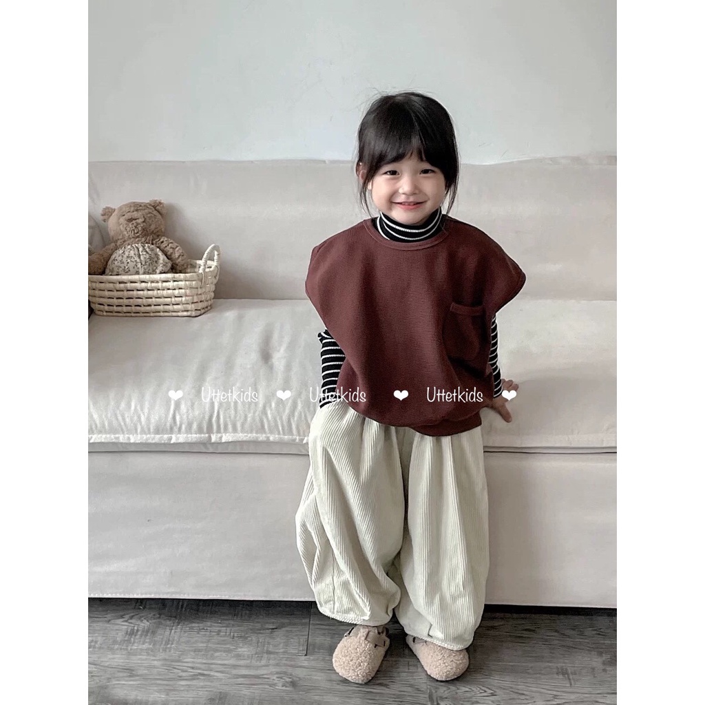 QUẦN NHUNG PHONG CÁCH HÀN QUỐC FORM THỤNG DÀNH CHO BÉ GÁI VÀ BÉ TRAI