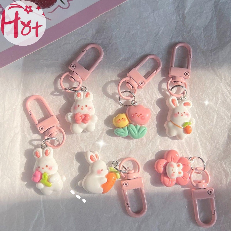 Jr Móc Chìa Khóa Hình Thỏ Và Cà Rốt Hoạt Hình Dễ Thương Bằng Nhựa resin Trang Trí Túi Xách / Xe Hơi vn