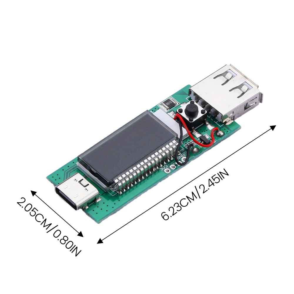 Bảng Mạch Kích Hoạt Giải Mã Sạc Nhanh Loại c Ziqucu Có Màn Hình lcd 5v / 9v / 15v / 20v