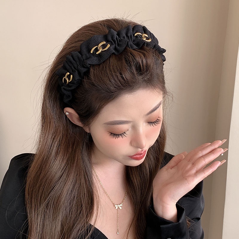 Đen Băng Đô Cài Tóc Phong Cách Hàn Quốc Cao Cấp Cho Nữ