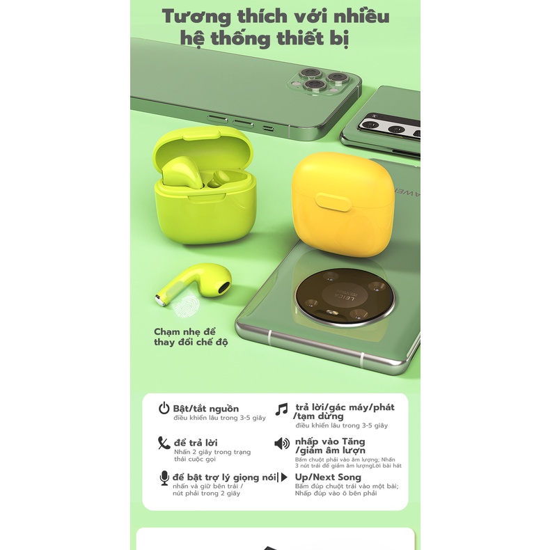 Tai Nghe Bluetooth TWS T22 Bluetooth Tai Nghe Chơi Game Không Dây Có Mic Tai Nghe Nhét Tai Mũ