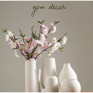 Bình gốm trắng cắm hoa, lọ hoa phong cách Bắc Âu, bình gốm cắm hoa giả - Gọn Decor