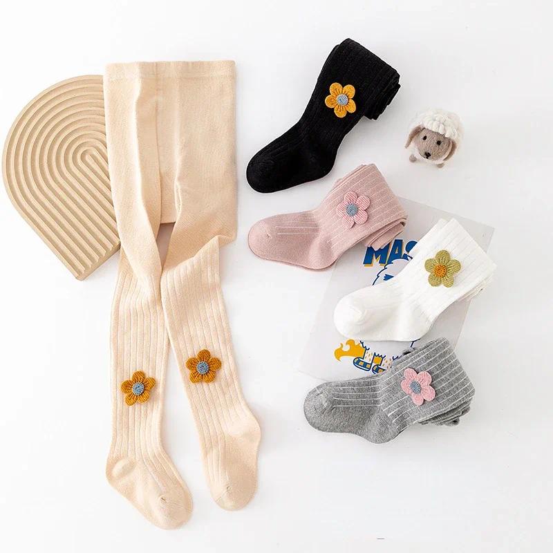 Mới Quần Tất cotton Kẻ Sọc Đính Nơ Dễ Thương Cho Bé Gái