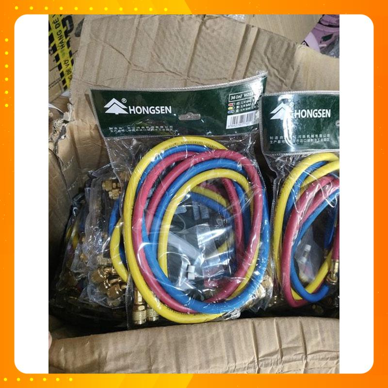 Bộ 3 Dây Nạp Gas R22 HS-336 HONGSEN Tặng Kèm ty ron ba dây sạc ga tủ lạnh điều hòa máy lạnh 22 Mới