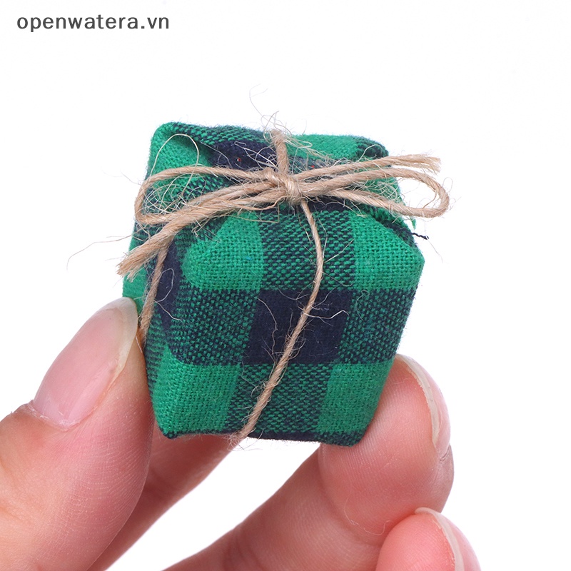 Set 2 / 4 Hộp Quà Bằng Vải Lanh cotton Cho Nhà Búp Bê Tỉ Lệ 1 / 12
