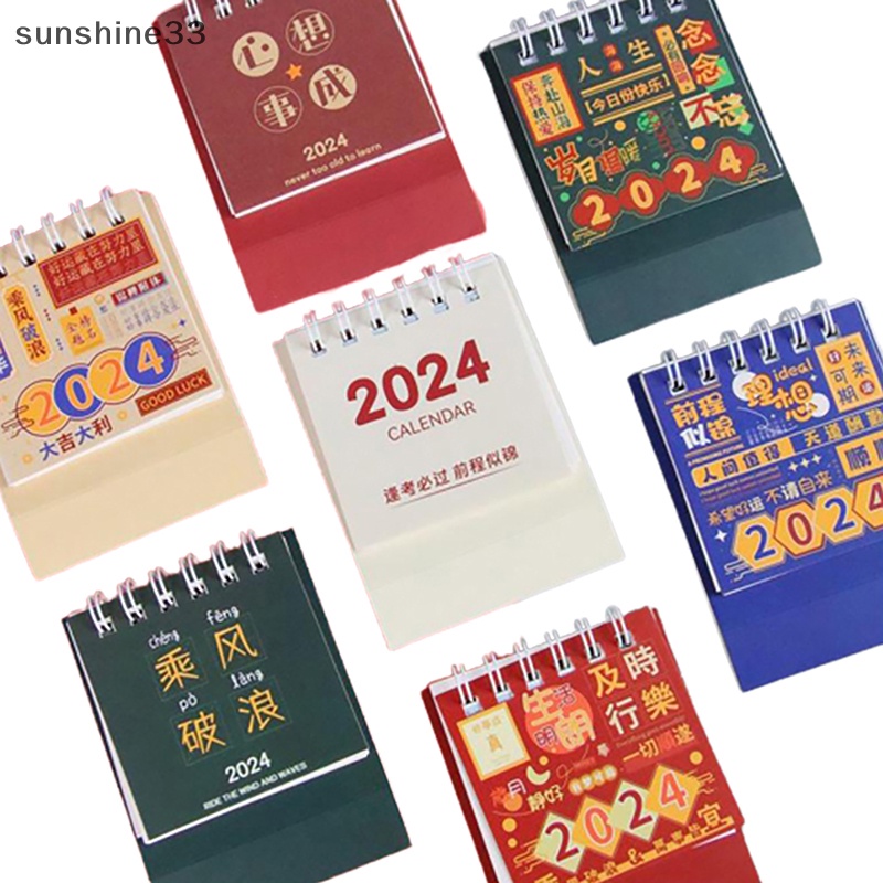 Lịch Để Bàn mini 2024 Dùng Ghi Chú Thời Gian Hàng Tháng