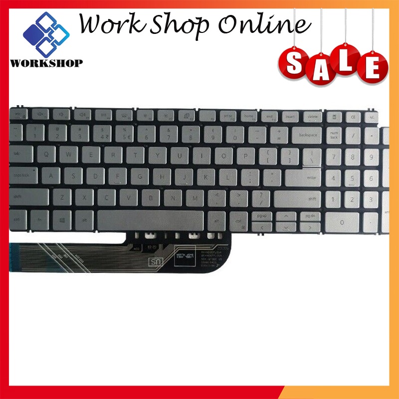 Bàn phím dành cho Laptop Keyboard New for Dell Inspiron 15-5501 5502 5508 5509 - Màu bạc có led