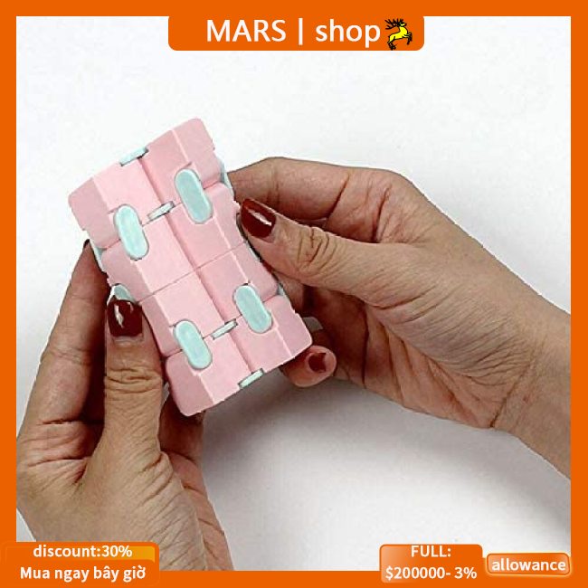 Moc Khối Rubik Đồ Chơi Giảm Căng Thẳng Hình Vô Cực Màu Hồng Dễ Thương