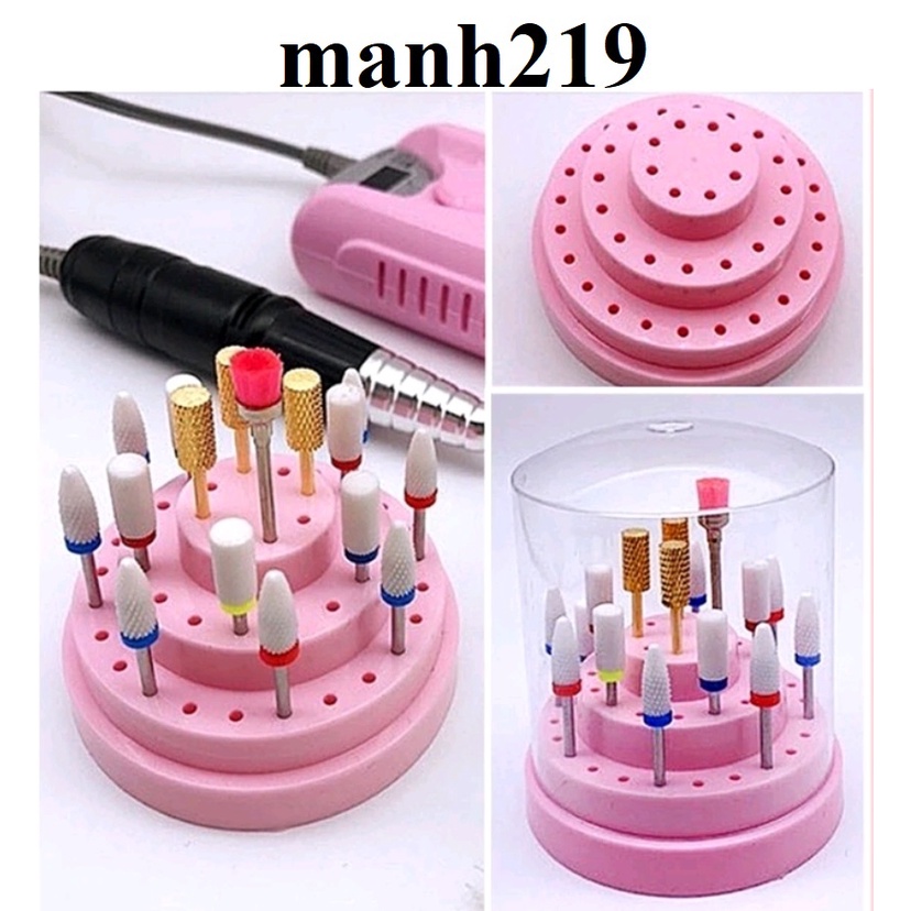 Hộp đựng đầu mài nail 48 lỗ, 10 lỗ chuyên dụng ( đưa màu ngẫu nhiên )