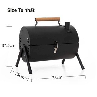 Bếp nướng than hoa BBQ gấp gọn mang đi dã ngoại, cắm trại, Thiết bị nướng ngoài trời kèm vỉ, khay nướng