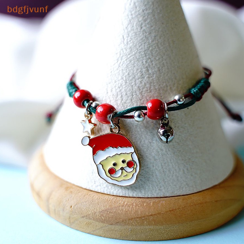 Vòng Tay Bện Dây Mặt Hình Ông Già Noel Và Chuông Giáng Sinh Cho Cặp Đôi vn