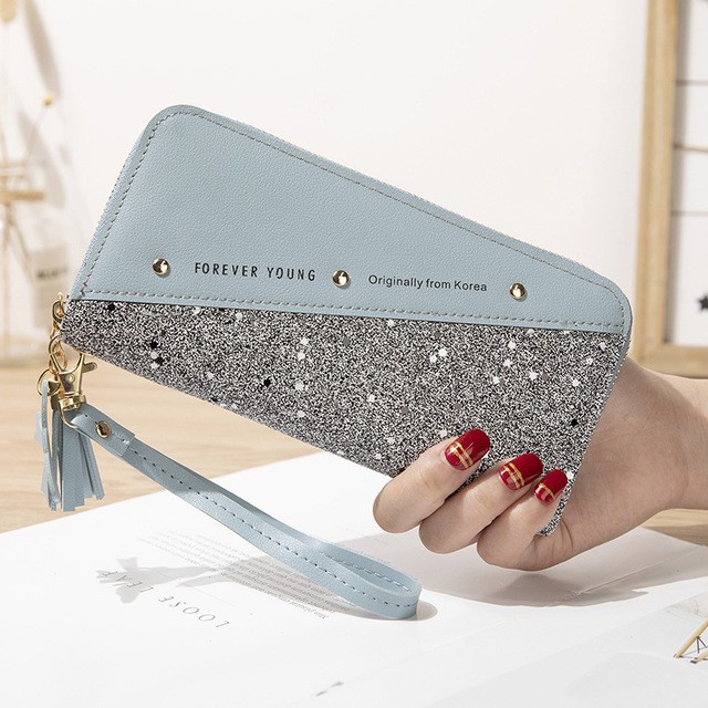 Ví nữ dài cầm tay kim tuyến FOA98IDIGO