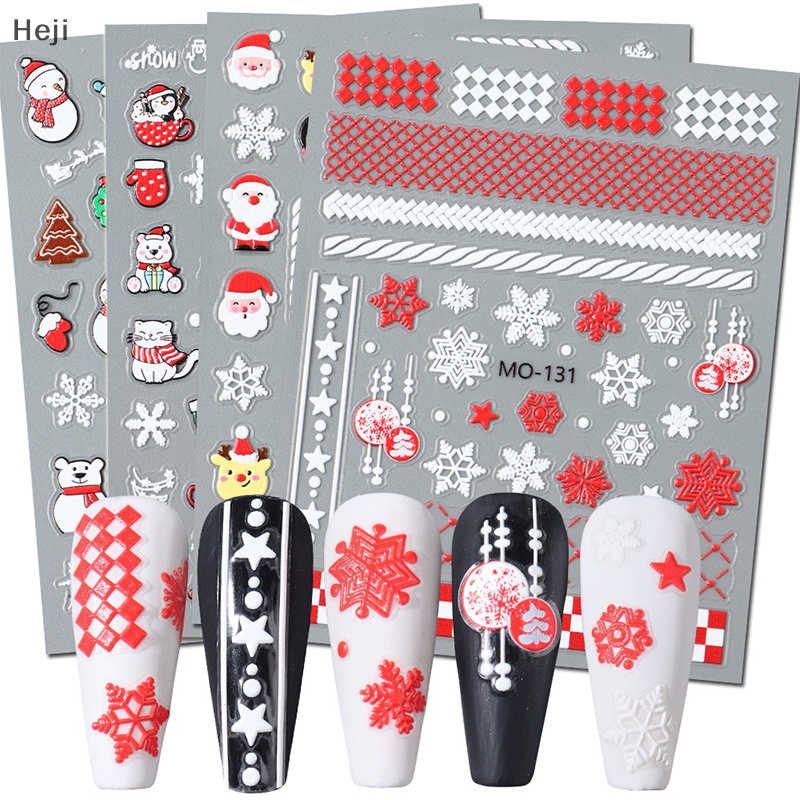Heji Miếng Dán Trang Trí Móng Tay 3d Chủ Đề Giáng Sinh vn