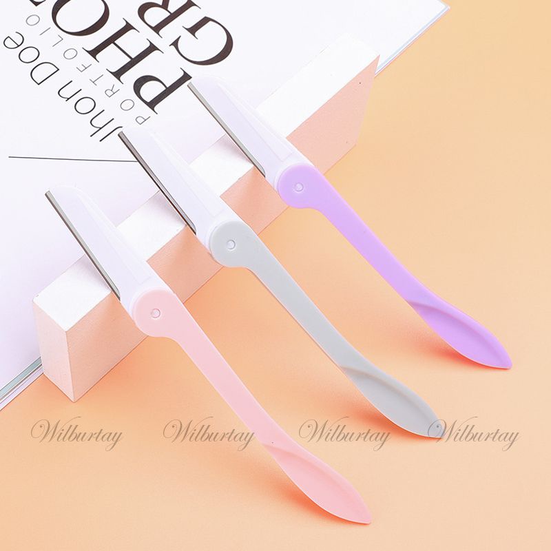 Wilburtay💗Dao tỉa lông mày gấp gọn lưỡi dao sắc bén hàng chất lượng tốt 15*1.5cm