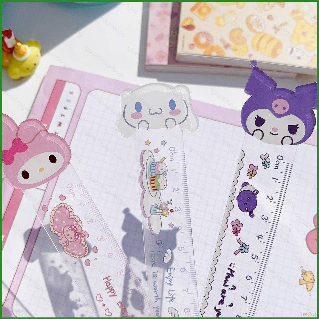 Sanrio Thước Dây Dài Trong Suốt Họa Tiết Hoạt Hình kuromi cinnamon mymelody Dễ Thương Cho Học Sinh
