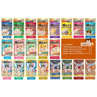 [Combo 12 Gói] Pate Nekko Cho Mèo - Pate Cho Mèo Nekko Gói 70g (Mix Đều Vị)
