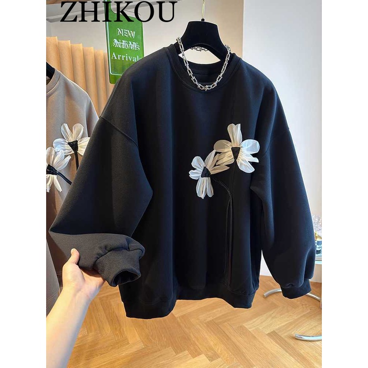 ZHIKOU Áo Khoác hoodie áo khoác nữ zip hoodie trendy comfortable fashionable cozy WWY23C02OQ 49Z231204