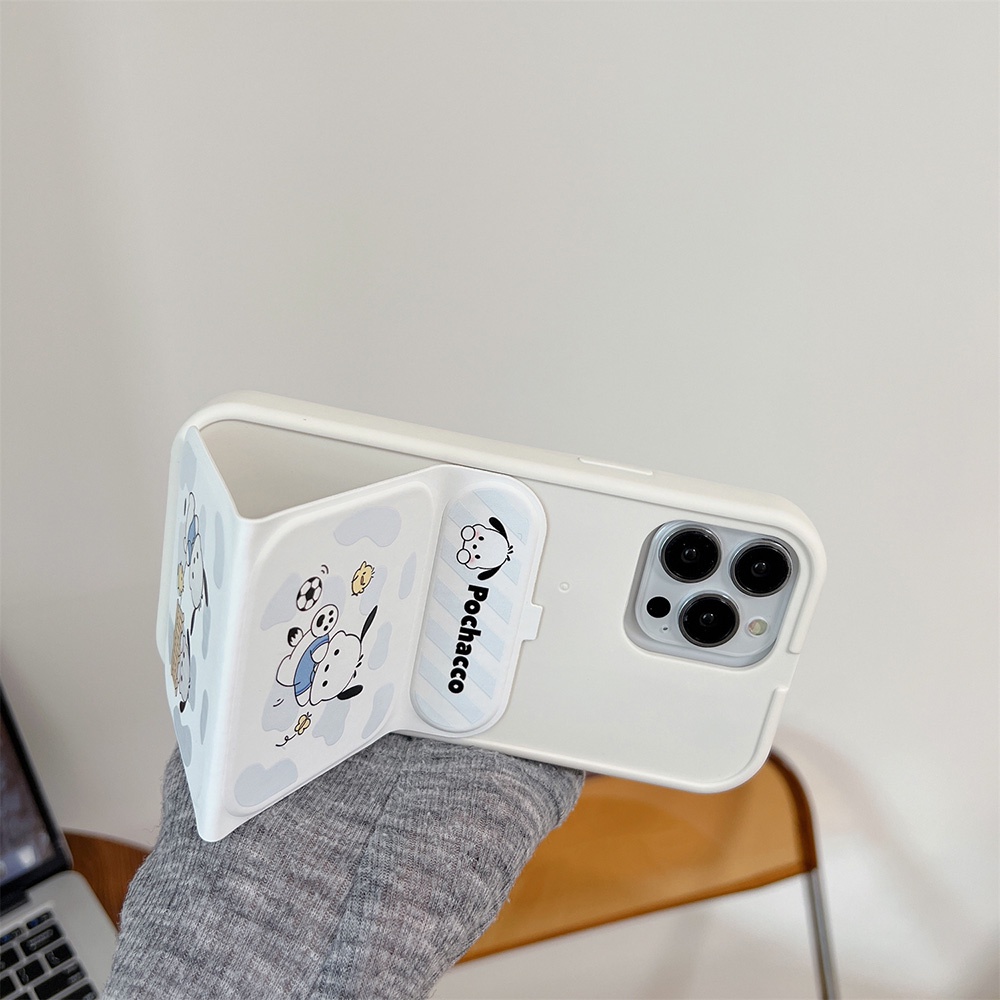 Ốp Điện Thoại Da Gập Được Hình pochacco Dễ Thương Bảo Vệ Ống Kính Máy Ảnh Cho iphone 15 14 pro max 13 12promax
