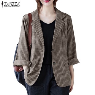 Zanzea Áo Khoác blazer Sọc Vằn Thời Trang Nữ Tính