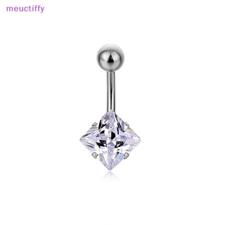 Khuyên Rốn Bằng Thép Không Gỉ Đính Đá zircon Vuông Trong Suốt Dễ Thương