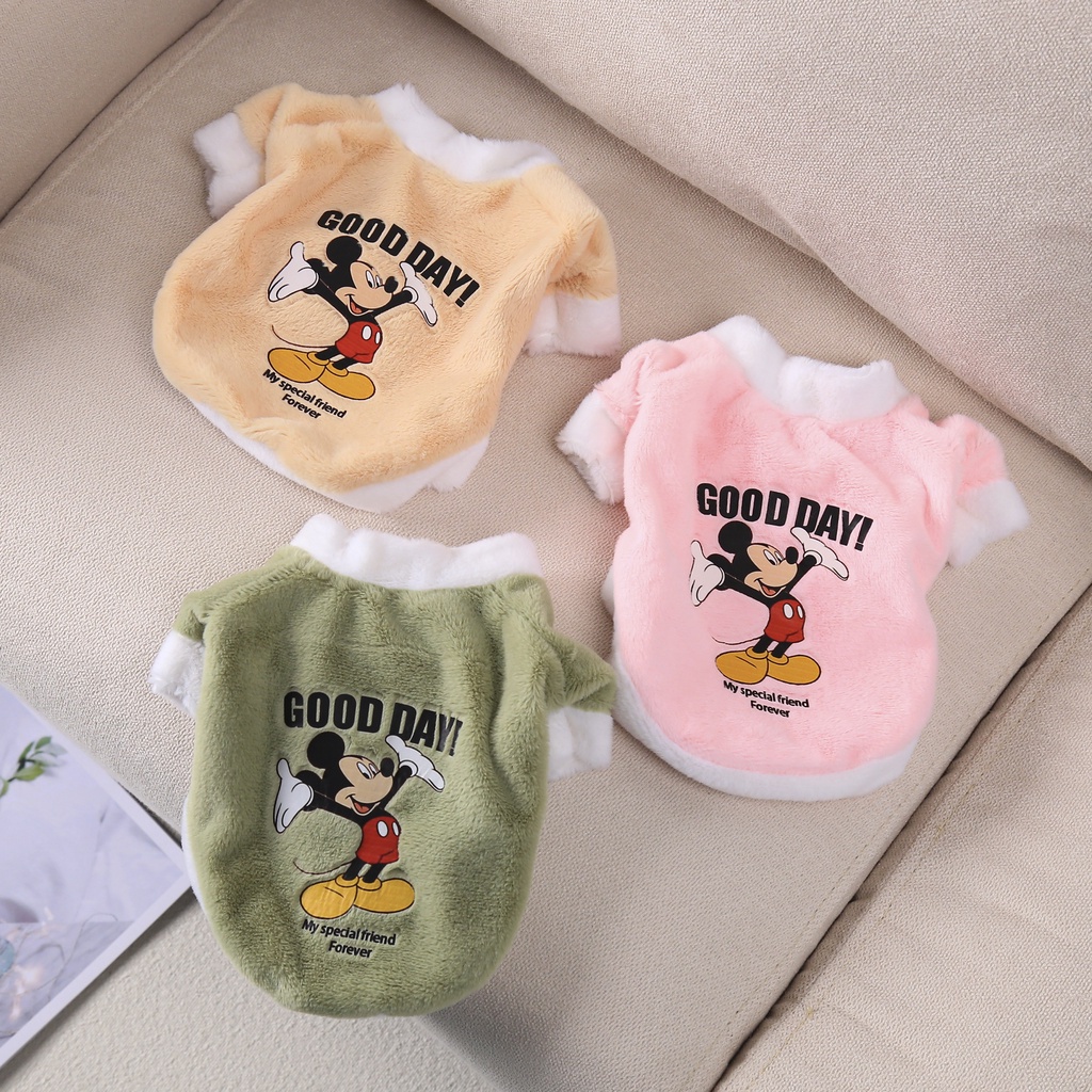 Áo hoodie Hình Chuột mickey Bằng Lông Nhung Dễ Thương Xinh Xắn Cho Thú Cưng