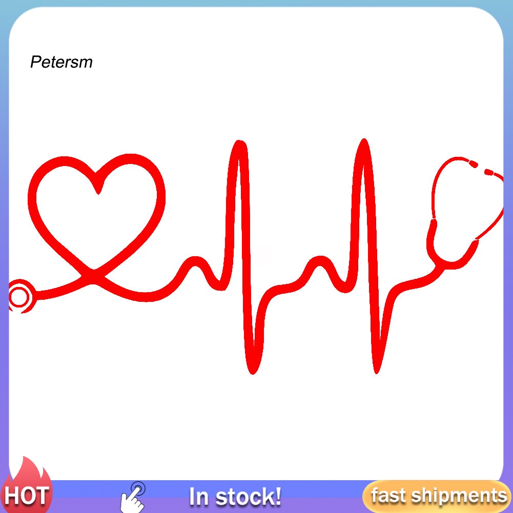 Pp sticker Phản Quang Dán Trang Trí Xe Hơi Hình Ống Nghe Nhịp Tim