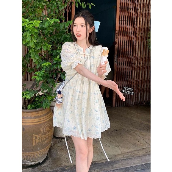 Đầm Búp Bê Phối Ren Một Mắt Có Nút Cài Thủ Công Phong Cách mori first love | BigBuy360 - bigbuy360.vn