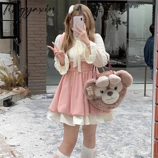Tingyaxiu Đầm Thời Trang Kiểu Pháp Ngọt Ngào Cho Nữ
