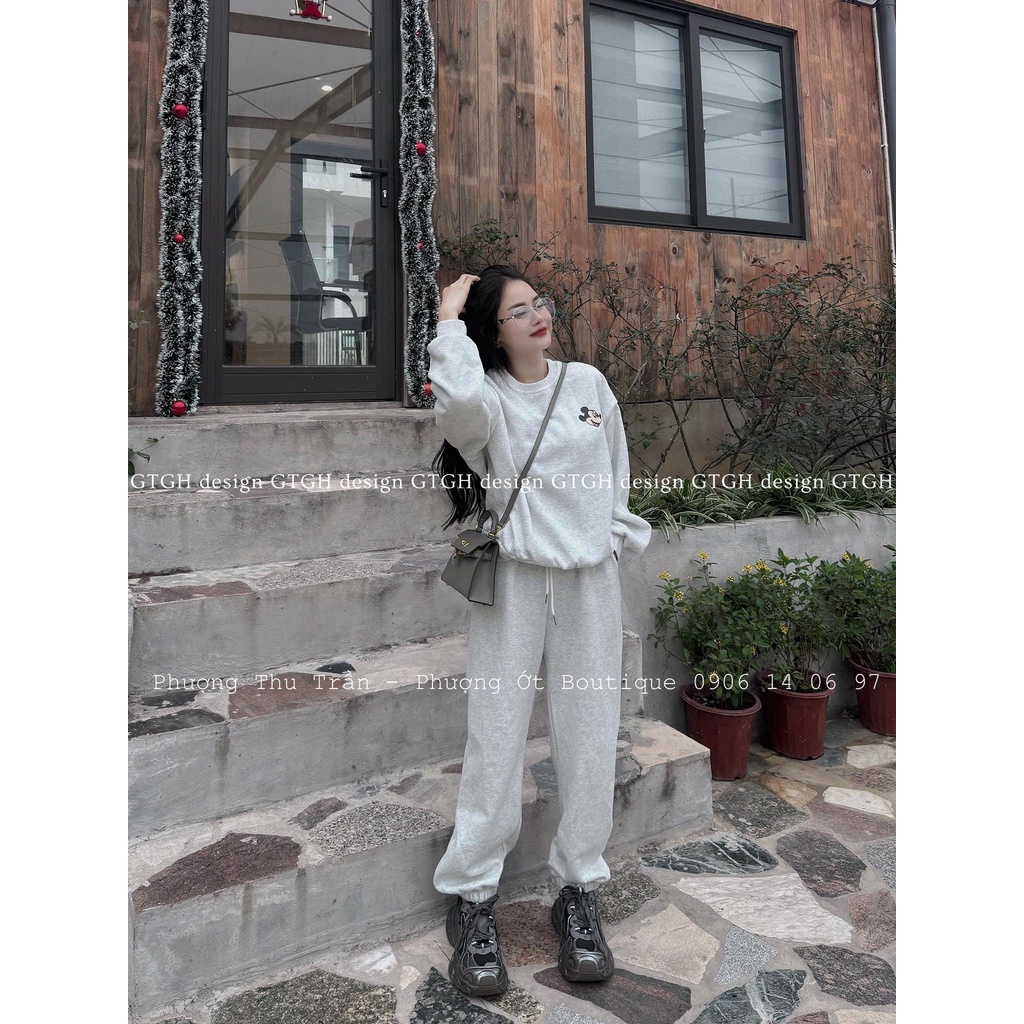 Siuu phẩm set nỉ Mickey 2 mặt so hott Size SM