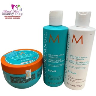 Set gội xả và hấp dầu dưỡng ẩm Moroccanoil Hydrating 250mlx3