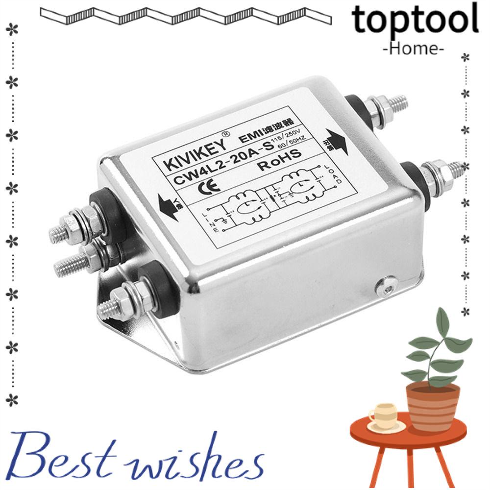 Bộ giảm tiếng ồn TOPTOOL, Bộ lọc EMI công suất một pha Termianl, Bộ lọc nhiễu điện từ 20A JREle AC 1