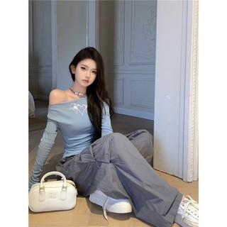 Áo Thun Tay Dài Trễ Vai Ôm Dáng Quyến Rũ Dành Cho Nữ