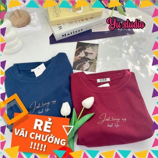 Áo thun 3158 form rộng tay lỡ, form unisex JUST LIVING MY BEST LIFE