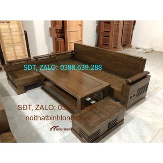 Bàn ghế Sofa góc L tay trứng sồi Nga BG086