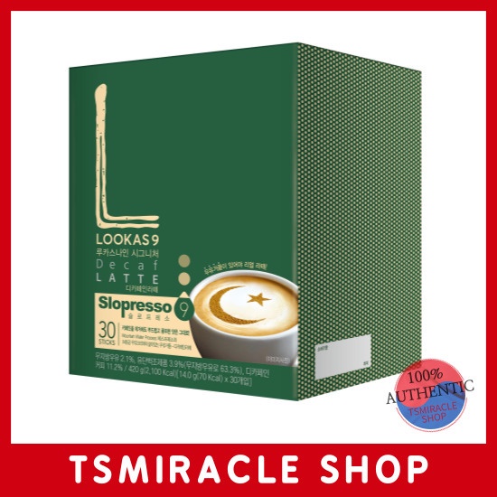 Lookas9 Signature Decaf Coffee Latte 30T pha cà phê khử caffein pha cà phê