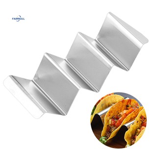 FAIRNULL Giá Đỡ Bánh Taco Bằng Thép Không Gỉ Chống Dính Tái Sử Dụng Được Kèm 3 Khay Để Bánh Tacos & Lò Vi Sóng An Toàn Cho Nhà Bếp