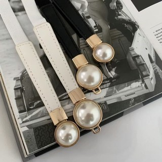 Mới thời trang nữ độ đàn hồi mỏng thắt lưng giả ngọc trai khóa dây đeo tất cả trận đấu phối thắt lưng -maigen shop