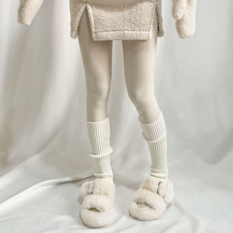 Y2K Step on Foot Socks for Girls' New Hollow Out Lolita Step on Foot Wool Pile Short Socks for Leg Protection Warm Socks for JK Girls' Leg Covers