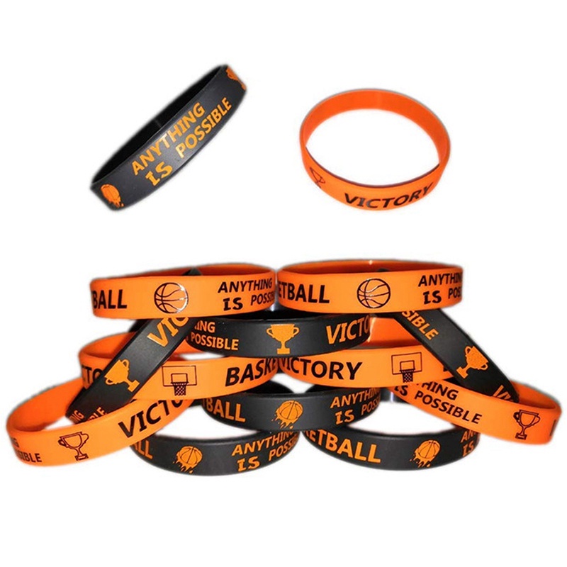 Vòng Tay silicone Cao Su Hoạ Tiết Bóng Rổ Dành Cho Nam Và Nữ