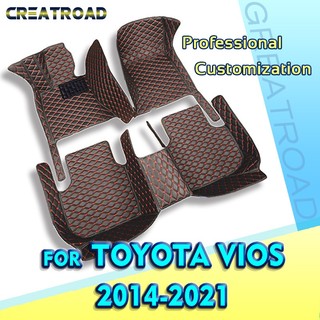 "Thảm Lót Sàn Ô Tô Cho Xe Toyota Vios 2014 2015 2016 2017 2018 2019 2020 2021 Tùy Chỉnh Tự Động Miếng Lót Chân Thảm Bao Phụ Kiện Nội Thất