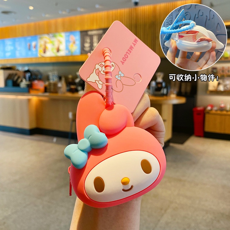 Sanrio Móc Khóa Đựng Tiền Xu Đa Năng Hình Chú Chó Tai To Dễ Thương