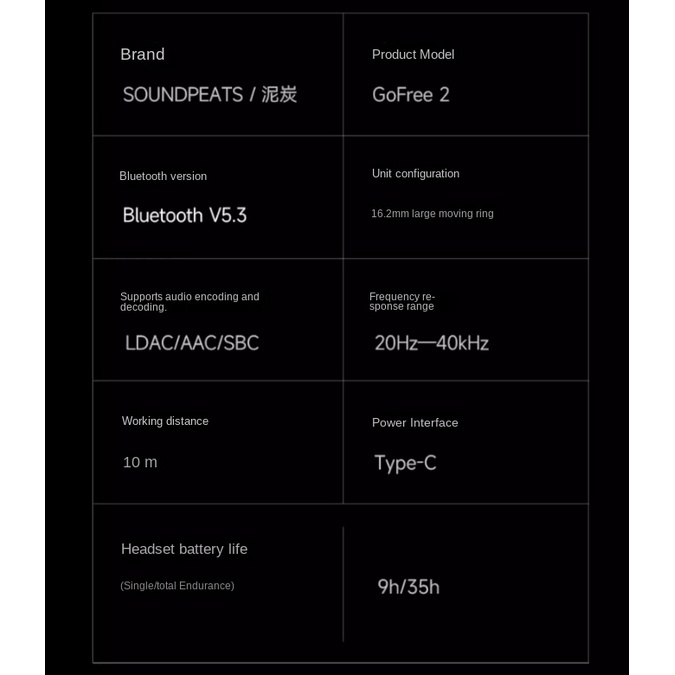 SoundPEATS GoFree2 Sports Wireless Bluetooth Earphone Earloop