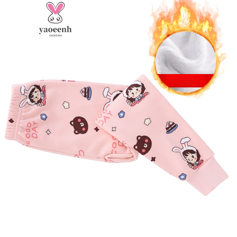 【YAOEENH】Quần Legging Dài 90-160cm Chất Nỉ Dày Dặn Giữ Ấm In Họa Tiết Hoạt Hình Dễ Thương Thời Trang Thu Đông Cho Bé