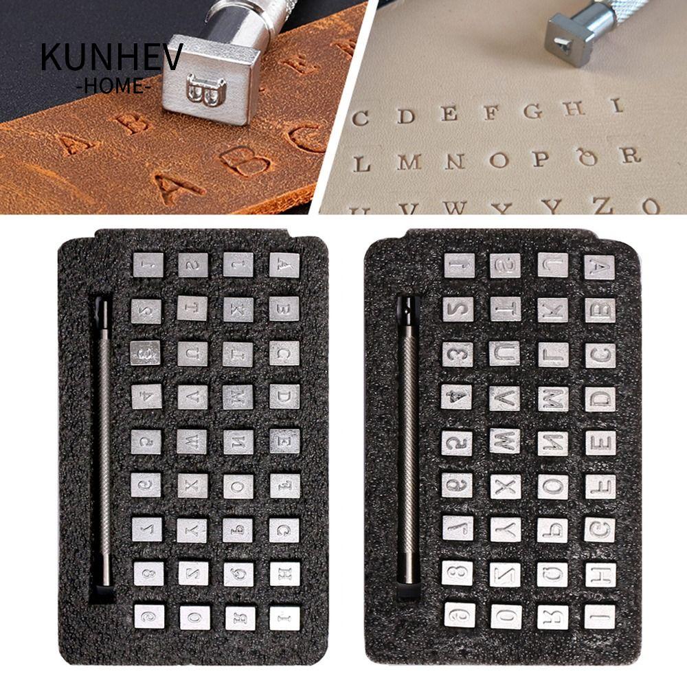 KUNHEV Con Dấu Da Khắc Chữ Tiếng Anh Bằng Kim Loại Chất Lượng Cao