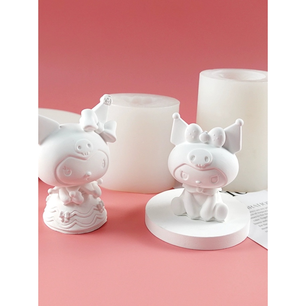 Khuôn silicone Làm Đá Khuếch Tán Hương Thơm Hình kuromi Sáng Tạo Trang Trí Xe Hơi
